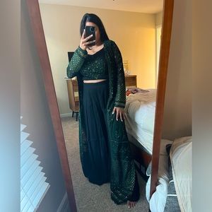 Black and Green Indian Outfit Palazzo Set!